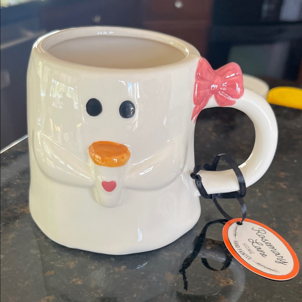 Ghost Mug with Pink Bow & to go cup ☕️